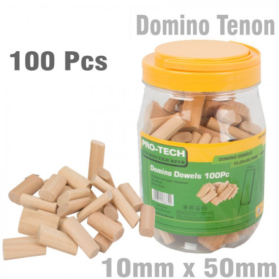 DOMINO TENON 10X50MM 100PC JAR BEECH WOOD DOMINO TENON 10X50MM 100PC JAR BEECH WOOD