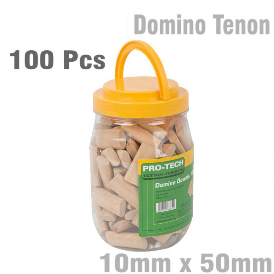 DOMINO TENON 10X50MM 100PC JAR BEECH WOOD DOMINO TENON 10X50MM 100PC JAR BEECH WOOD