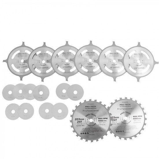 DADO SET 203MM X 15.88 X 24T 4 X 1/8' 3/32'1/16' CHIP 27.5MM DADO SET 203MM X 15.88 X 24T 4 X 1/8' 3/32'1/16' CHIP 27.5MM