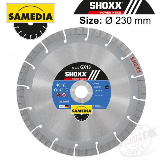 DIAMOND BLADE 230MM SEGMENTED IND GRANITE LONG LIFE SHOXX GX13 DIAMOND BLADE 230MM SEGMENTED IND GRANITE LONG LIFE SHOXX GX13