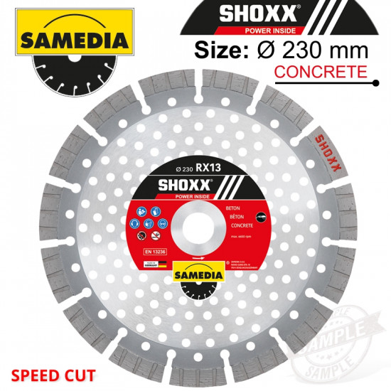 DIAMOND BLADE 230MM SEGMENTED IND REINF. CONCRETE SPEED CUT SHOXX RX13 DIAMOND BLADE 230MM SEGMENTED IND REINF. CONCRETE SPEED CUT SHOXX RX13