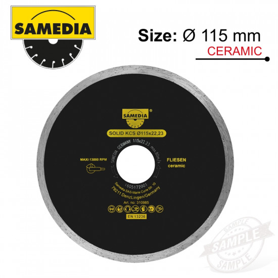 DIAMOND BLADE 115MM X 22.23 CONTINIOUS IND PORCELAIN & CERAMICS SOLID DIAMOND BLADE 115MM X 22.23 CONTINIOUS IND PORCELAIN & CERAMICS SOLID