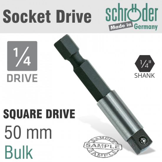 ADAPTOR 1/4HEX X 1/4 SQU.50MM ADAPTOR 1/4HEX X 1/4 SQU.50MM