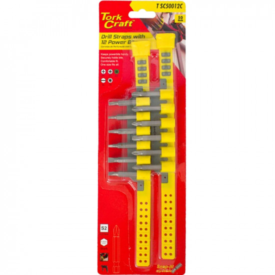 DRILL STRAP AND 50MM POWER BIT 12PC SET DRILL STRAP AND 50MM POWER BIT 12PC SET