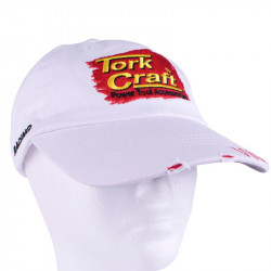 TORK CRAFT BASE BALL CAP WHITE ADJUSTABLE (ONE SIZE FITS ALL)