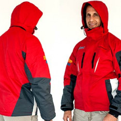 RED UNISEX JACKET REMOVABLE POLAR FLEECE GREY - LARGE 3 IN 1