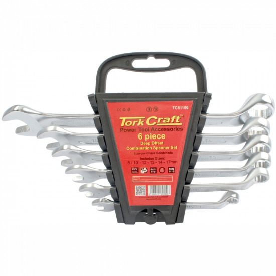 6PCS DEEP OFFSET COMBINATION SPANNER SET 8-10-12-13-14-17MM 6PCS DEEP OFFSET COMBINATION SPANNER SET 8-10-12-13-14-17MM