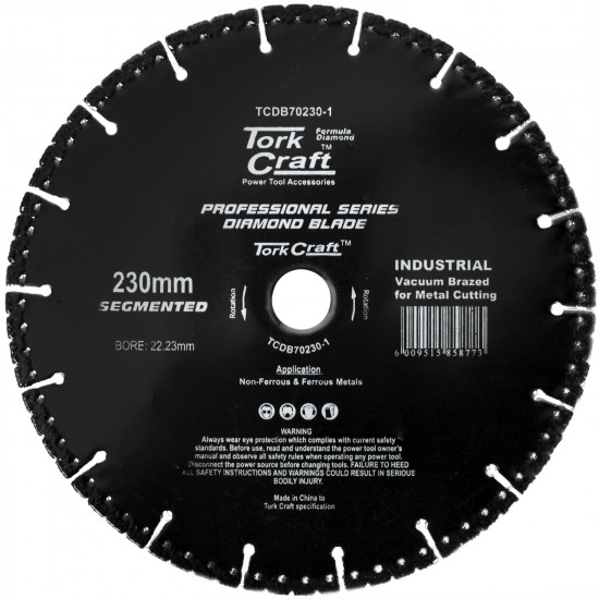 DIAMOND BLADE SEG.230X22.23MM VACUUM BRAZED METAL CUTTING DIAMOND BLADE SEG.230X22.23MM VACUUM BRAZED METAL CUTTING