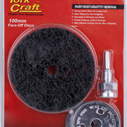 FACE OFF DISC & ARBOR 100MM CARDED FOR DRILL