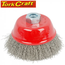 WIRE CUP BRUSH 100 X M14 CRIMPED STAINLESS STEEL TCW