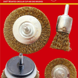 WIRE BRUSH SET 4PCE WITH SHAFT END/CUP/CIRC