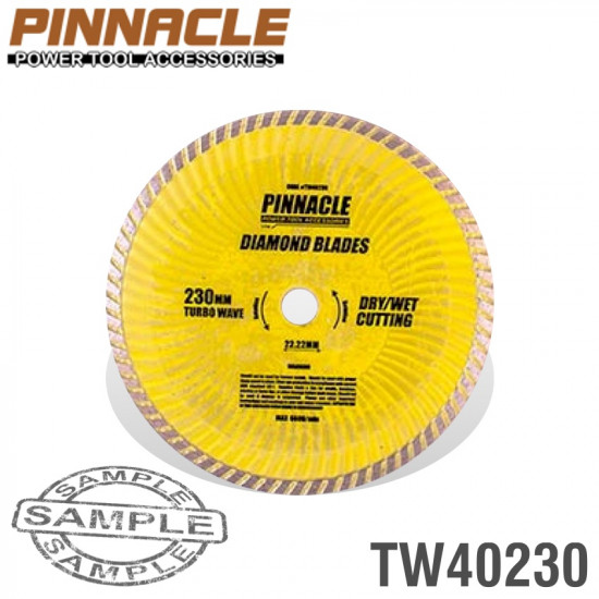 DIAMOND BLADE TURBO WAVE 230MM X 22.22 PINNACLE DIAMOND BLADE TURBO WAVE 230MM X 22.22 PINNACLE