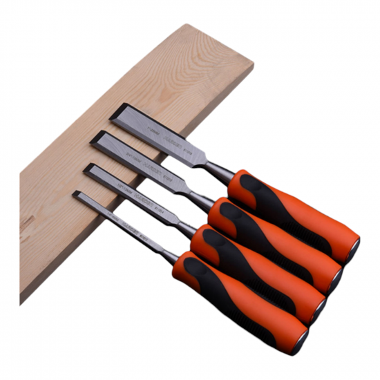 4pcs Orange black handle wood chisel set