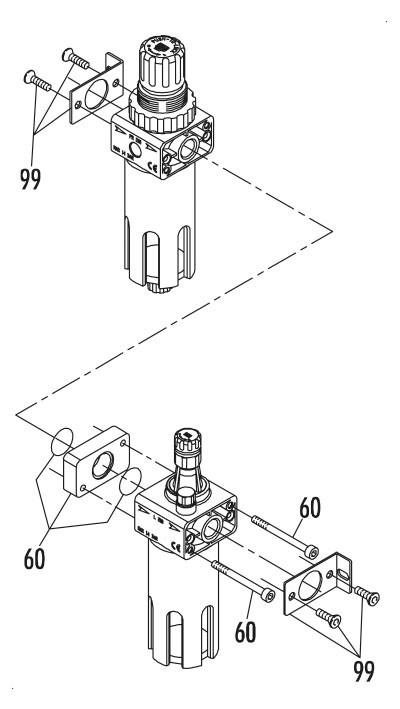 Modular filter/regulator/lubricator