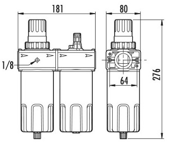 Modular filter/regulator/lubricator